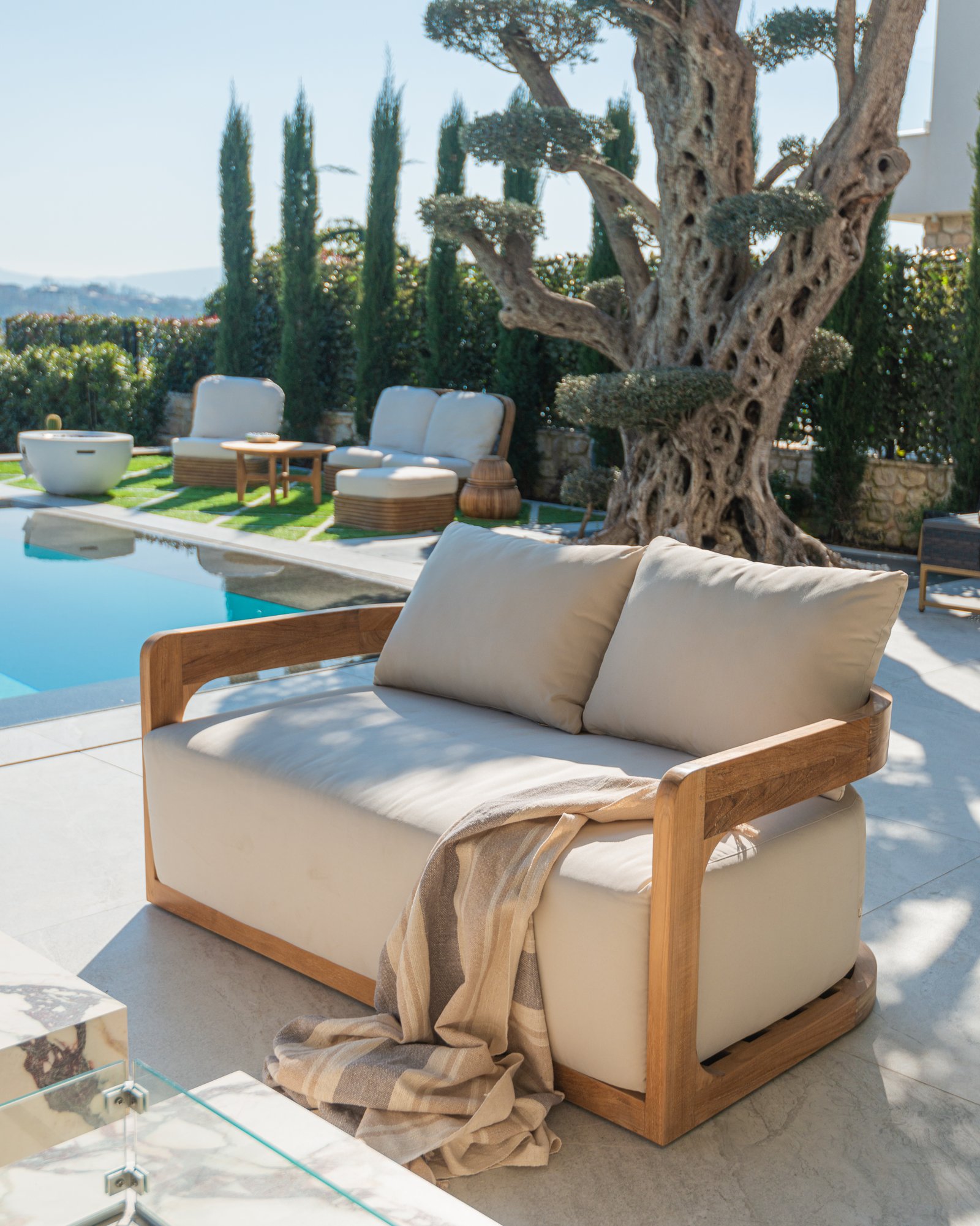 IBIZA SOFA TEAK 2 SEATER Thumbnail